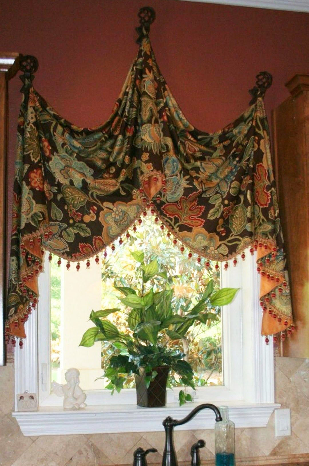 Colorful Botanical Tuscan Valance Curtains Window Treatments