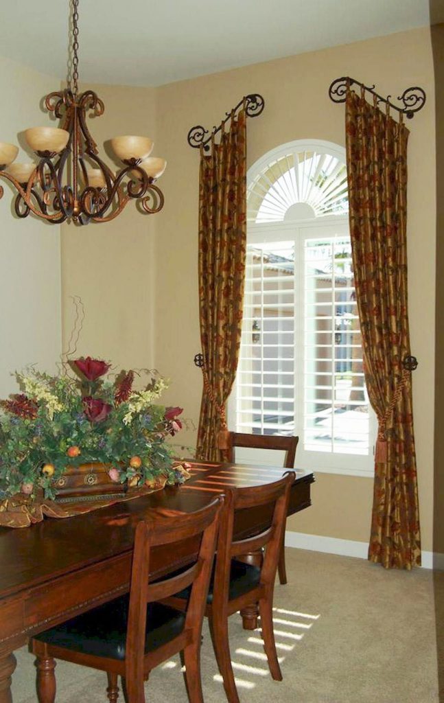 Tuscan Curtains Window Treatments in Dining Room