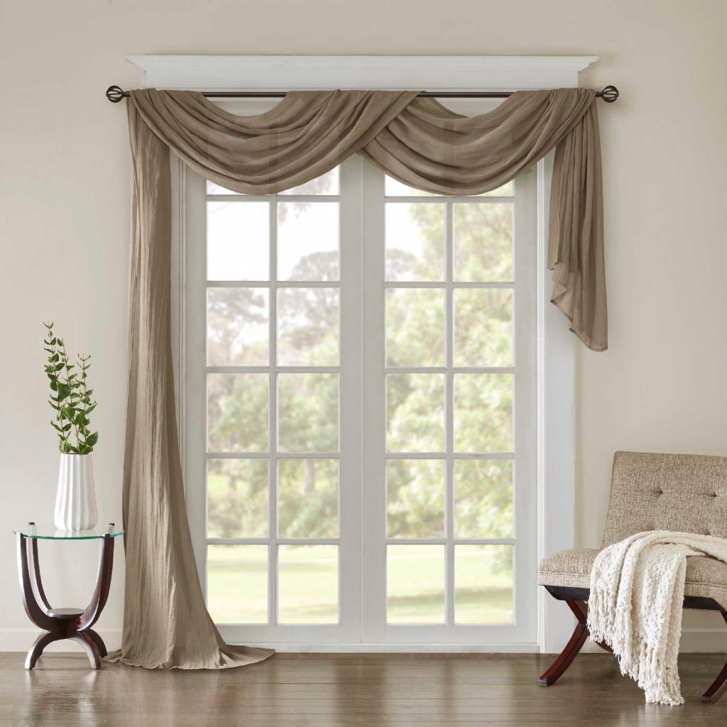 Taupe Modern Tuscany Scarf Curtains Window Treatments