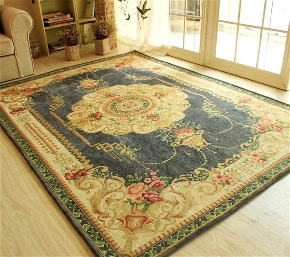 Retro Tuscan style with foral area rug