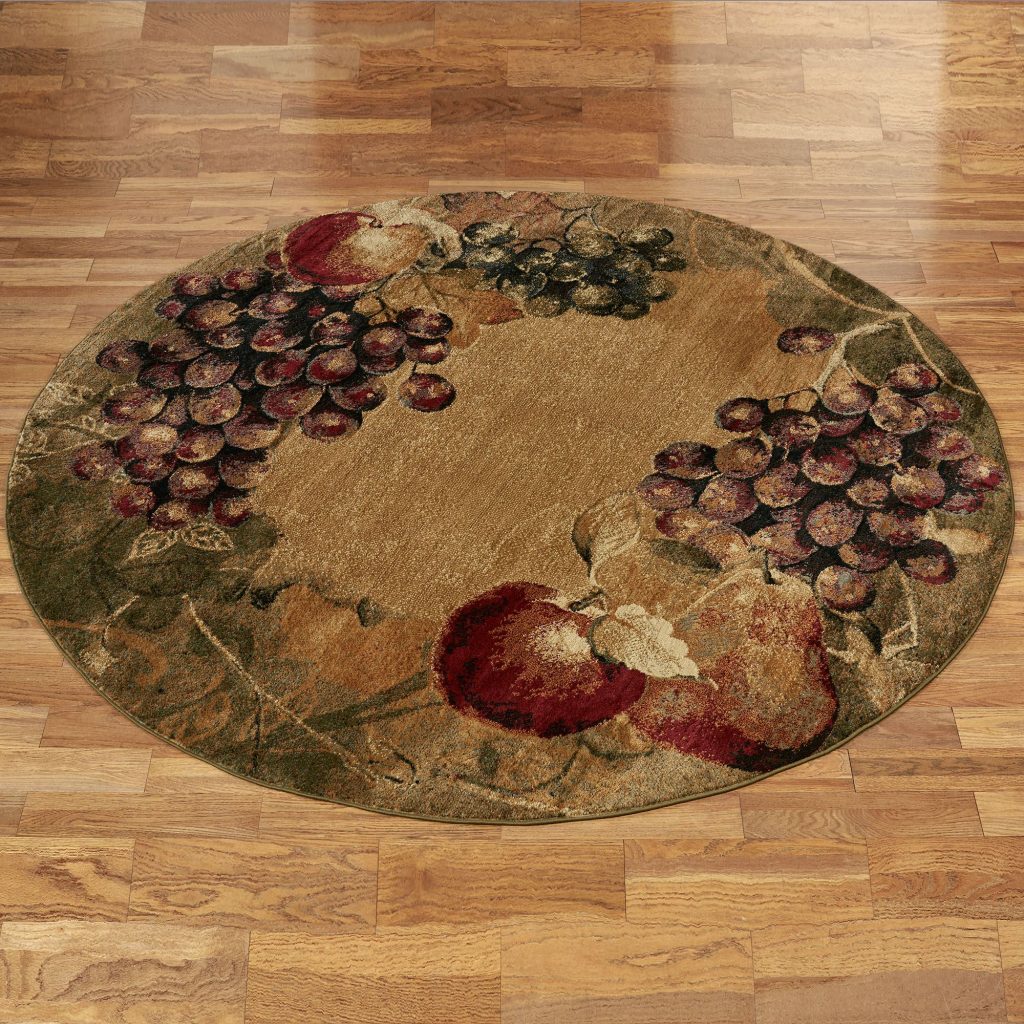 tusany style, fruit , round, area rug