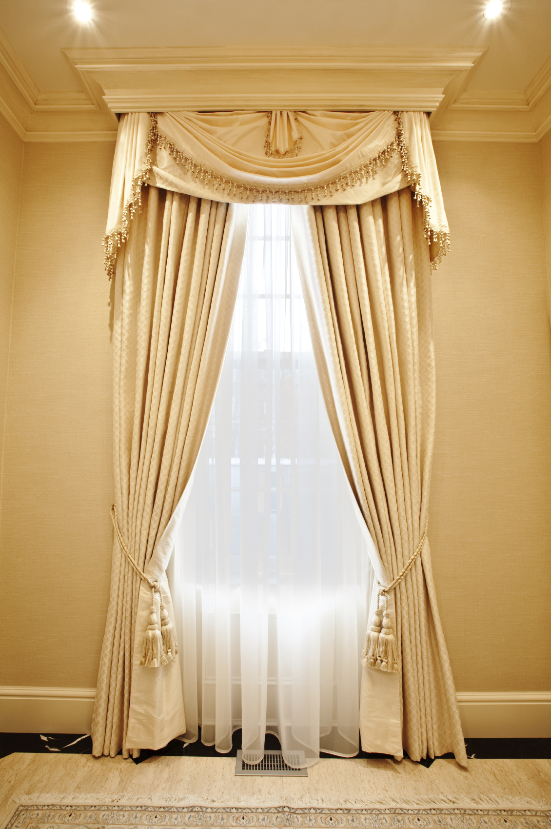 Luxurious Beige Tuscan Drapery